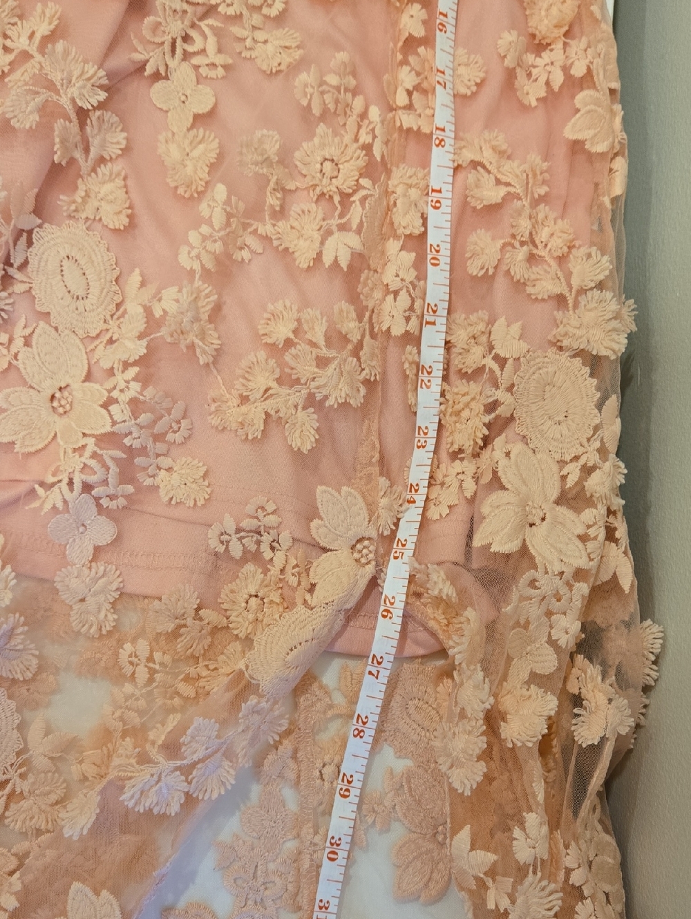 Fashion Nova Peach Floral Lace Wedding Dress **NWOT** - Picture 11 of 14